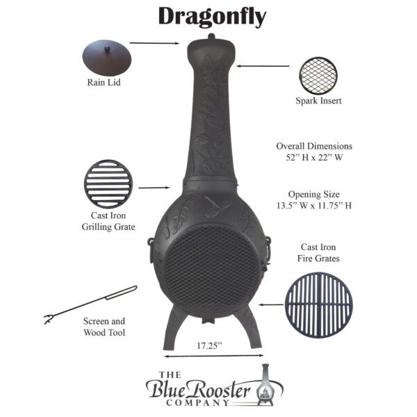 dragonfly chiminea outdoor fireplace firepit