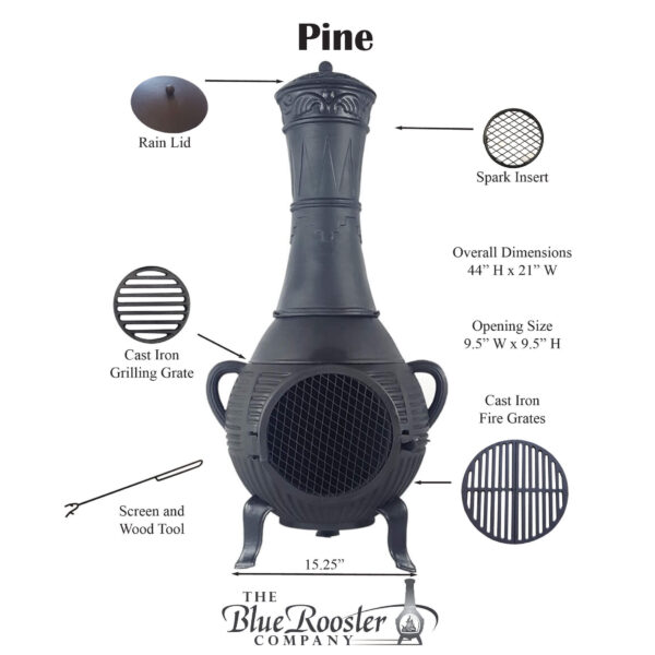 pine chiminea outdoor fireplace firepit