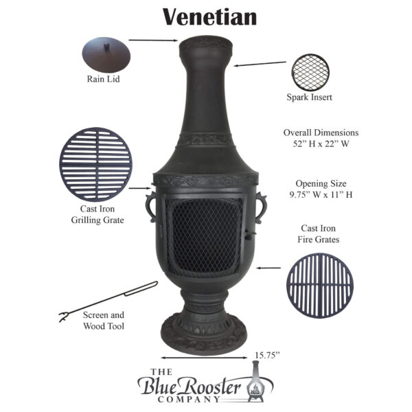 venetian grill chiminea outdoor fireplace firepit